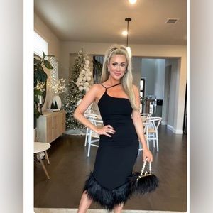 Elegant asymmetrical sexy hem dress